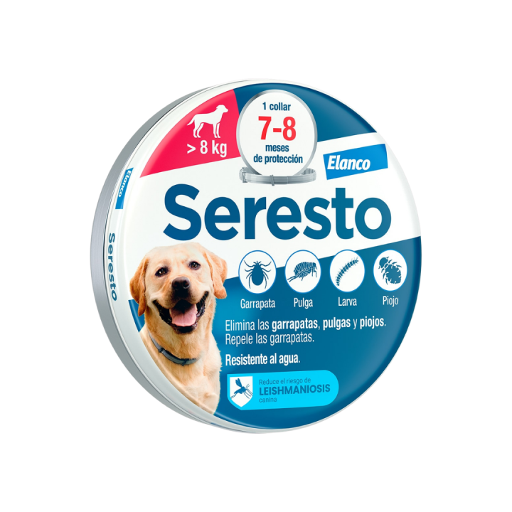 Collar Seresto antiparásitos para perros más de 8 kg