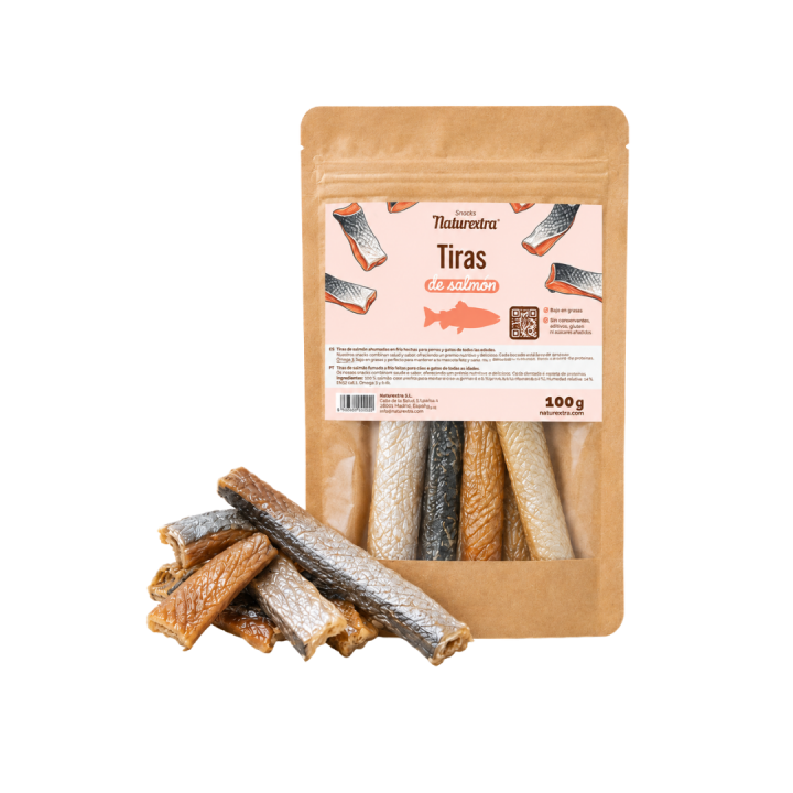 Naturextra Dehydrated Salmon Strips for Dogs and Cats