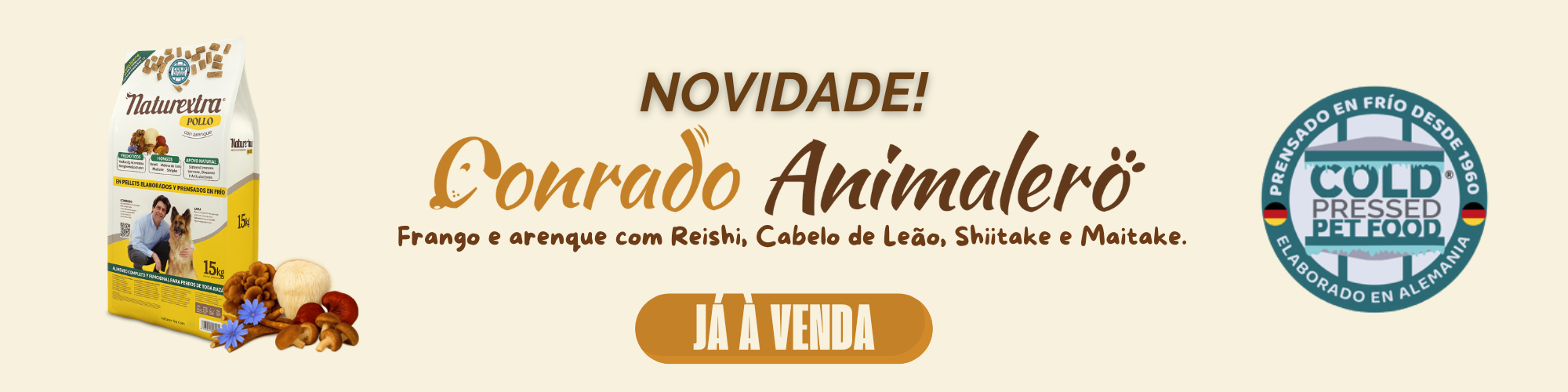 Novidade! Conrado Animalero Frango e Arenque com Cogumelos Medicinais ? 